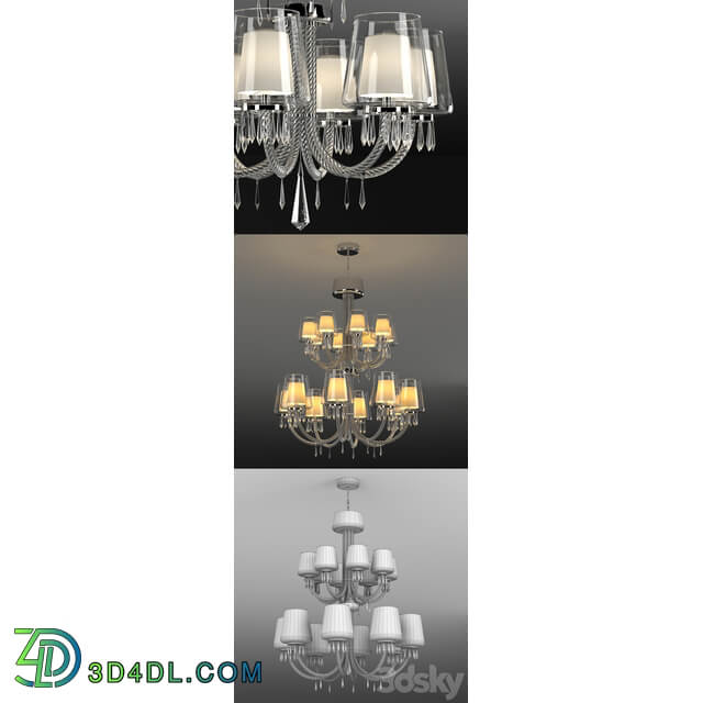 Le Notre Chandelier 16 lights Pendant light 3D Models