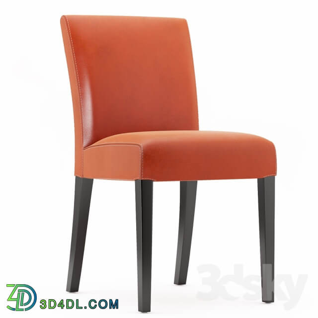 lowe persimmon leather side chair