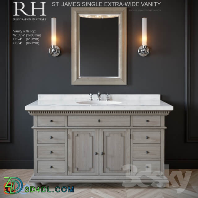 St.James single extra wide vanity