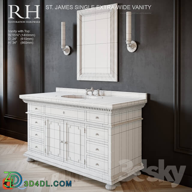 St.James single extra wide vanity