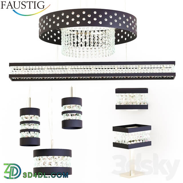 Faustig black set Pendant light 3D Models