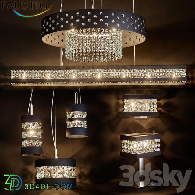 Faustig black set Pendant light 3D Models