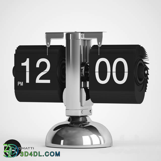 Table Clock Flip Romatti Watches Clocks 3D Models