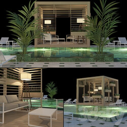 Wooden Gazebo And Swimming pool 4 Other 3D Models 