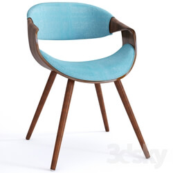 Curvo Mid Century Modern Chair in Walnut Wood 