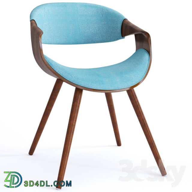 Curvo Mid Century Modern Chair in Walnut Wood