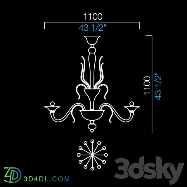 Barovier amp Toso Fauve Pendant light 3D Models