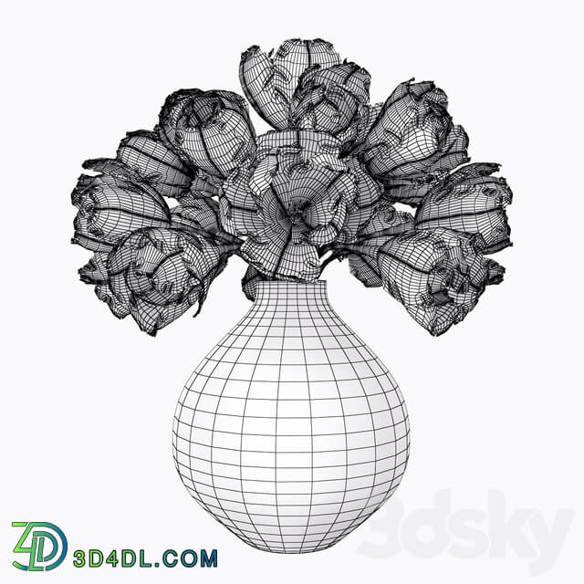 Tulips in a Vase 3 3D Models