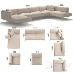 Living Divani ROD Sectional Sofa 