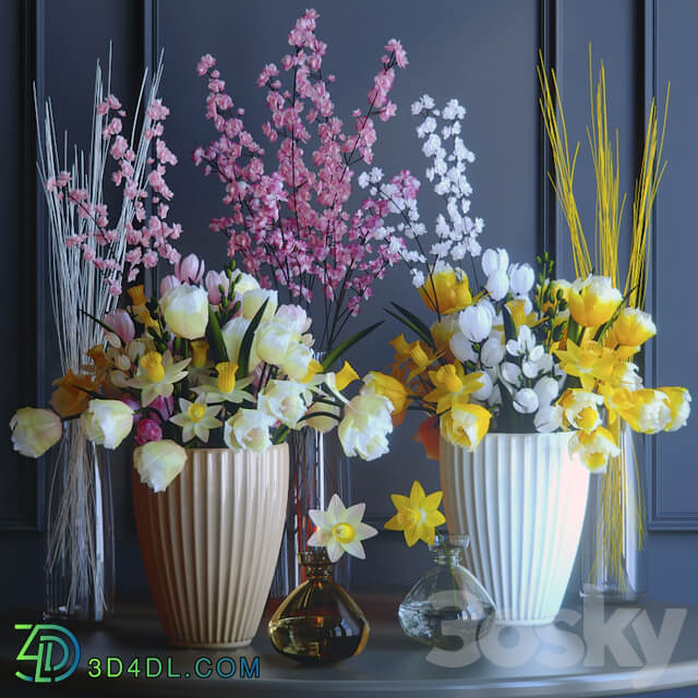 Spring flowers 3D Models