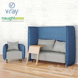 Set Naughtone Cloud sofa armchair and Riley table 