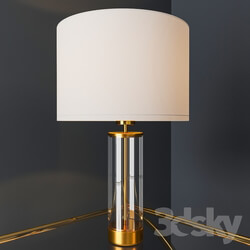 Acrylic Column Table Lamp Antique Brass 