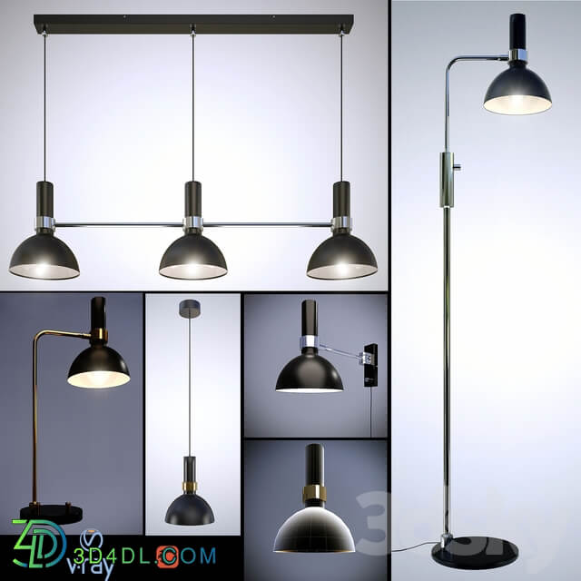 Set Larry fixtures MARKSLÖJD Sweden company. Pendant light 3D Models