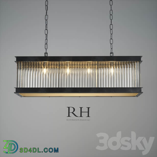 1920S ESSEX CRYSTAL ROD RECTANGULAR CHANDELIER Pendant light 3D Models