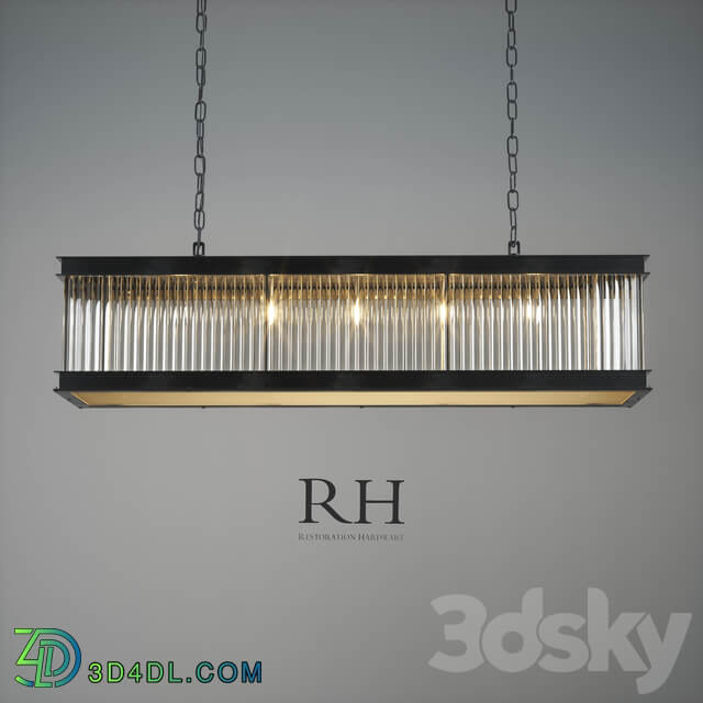 1920S ESSEX CRYSTAL ROD RECTANGULAR CHANDELIER Pendant light 3D Models