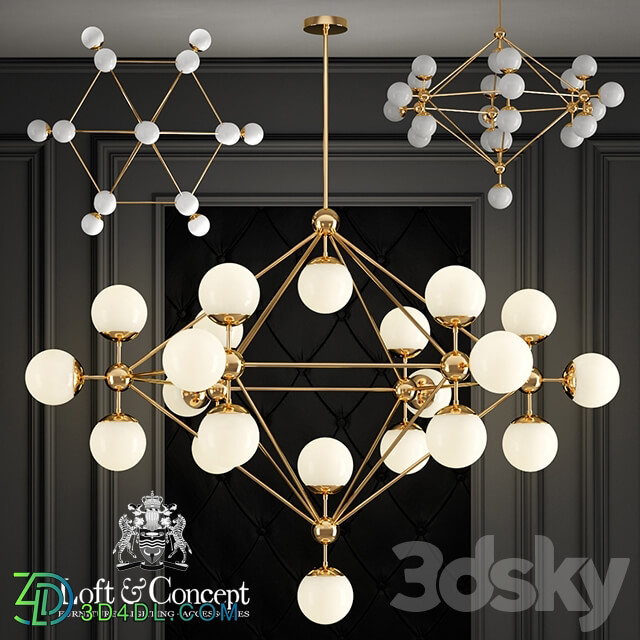 Modo Chandelier Gold Chandelier 21 Pendant light 3D Models