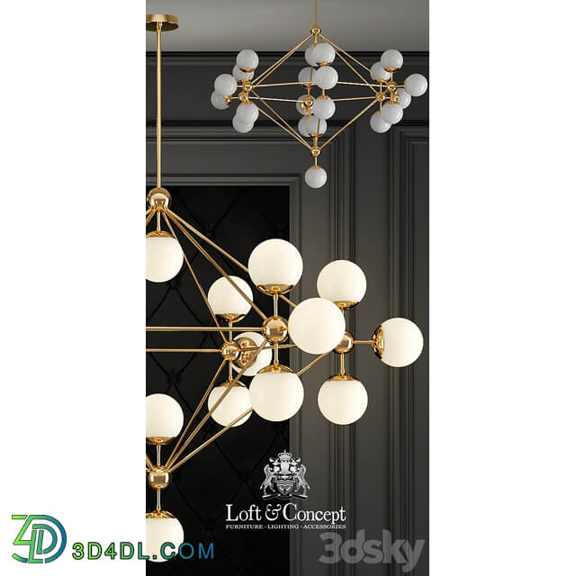 Modo Chandelier Gold Chandelier 21 Pendant light 3D Models