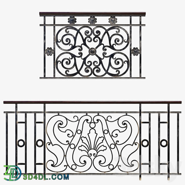 Forged components Forged fence 3D Models