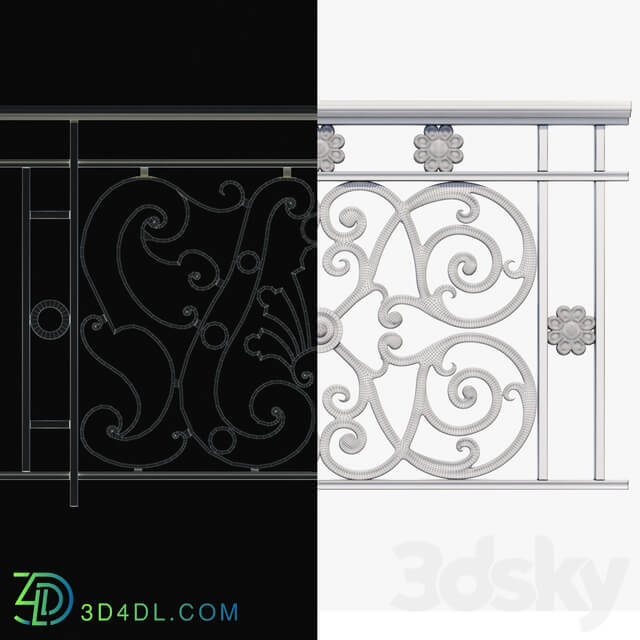 Forged components Forged fence 3D Models