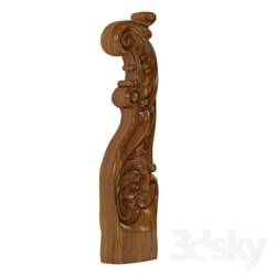 Model carved stair post 