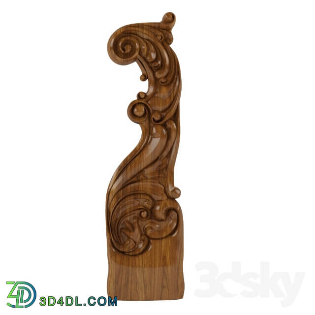 Model carved stair post