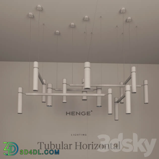 Henge Tubular Horizontal Pendant light 3D Models