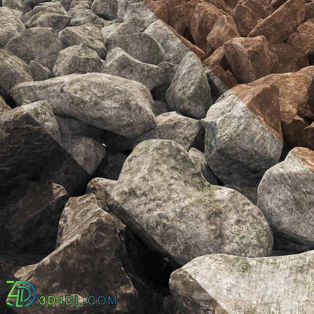 Stone gravel road Road from gravel 3D Models