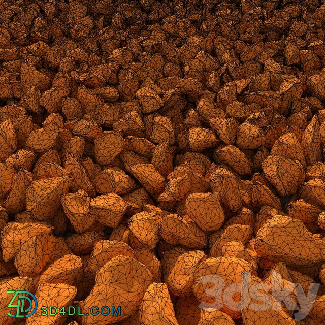 Stone gravel road Road from gravel 3D Models