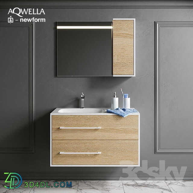 Aqwella bathroom suite with Newform decor