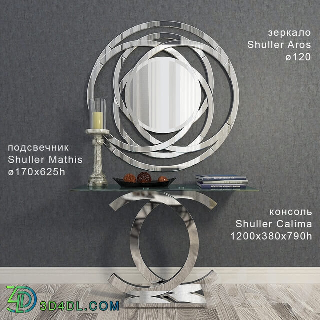 Shuller Calima and Aros console and mirror 3D Models