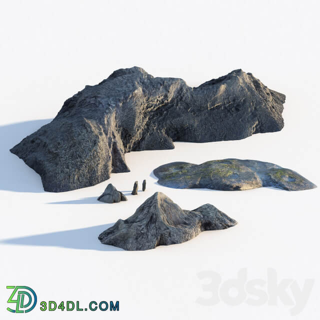 Coastal rock bundle 3D Models