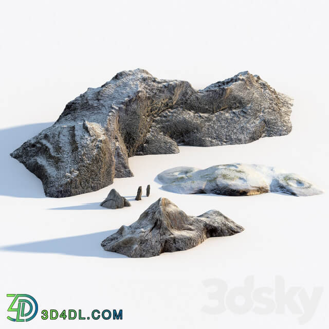 Coastal rock bundle 3D Models