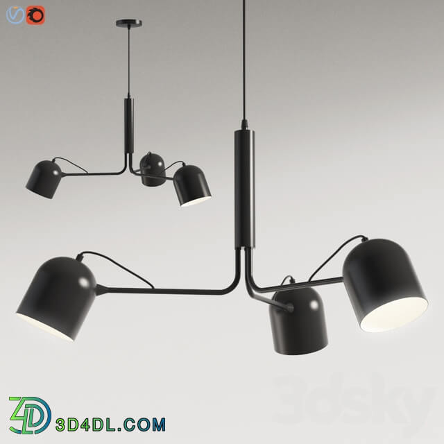 Liang Pendant lamp metal black Pendant light 3D Models