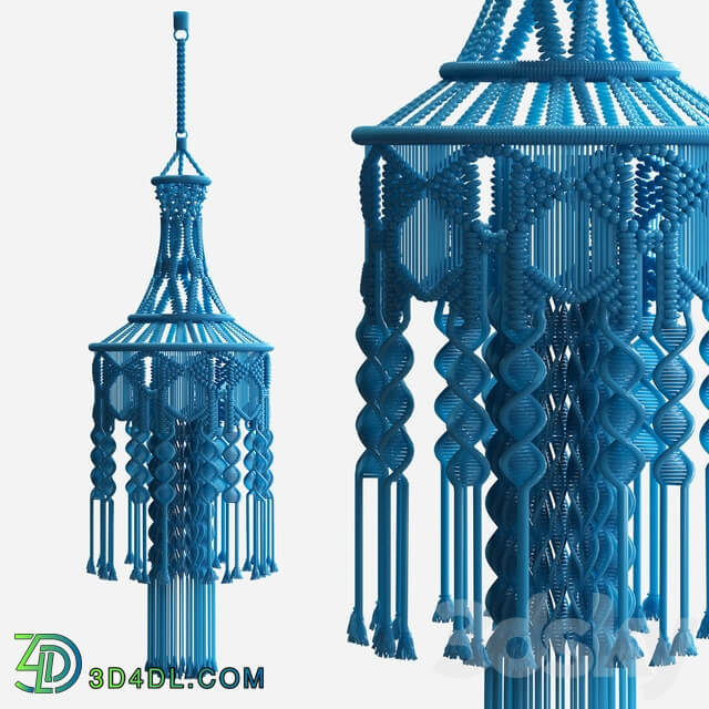 Chandelier macrame Pendant light 3D Models