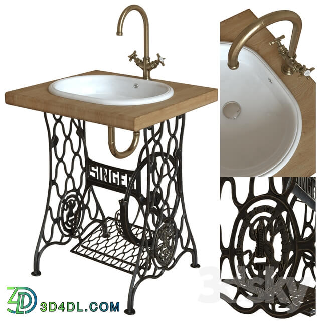 SEREL Washbasin Singer stand countertop