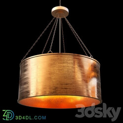 luxe patina metal drum shade pendant Pendant light 3D Models 