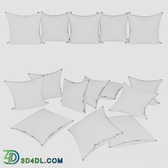 Decorative Pillows Gray and Blue Set