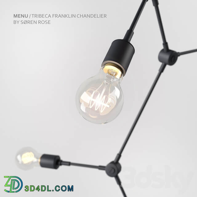 Menu Tribeca Franklin Chandelier Pendant light 3D Models