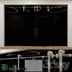 Glass partition with sliding doors 5 