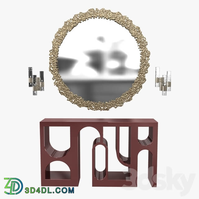 Brabbu cay mirror colosseum console and ombak wall light 3D Models