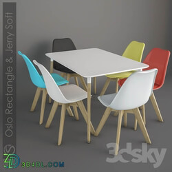 Table Chair Table Oslo Rectangle and chair Jerry Soft. 