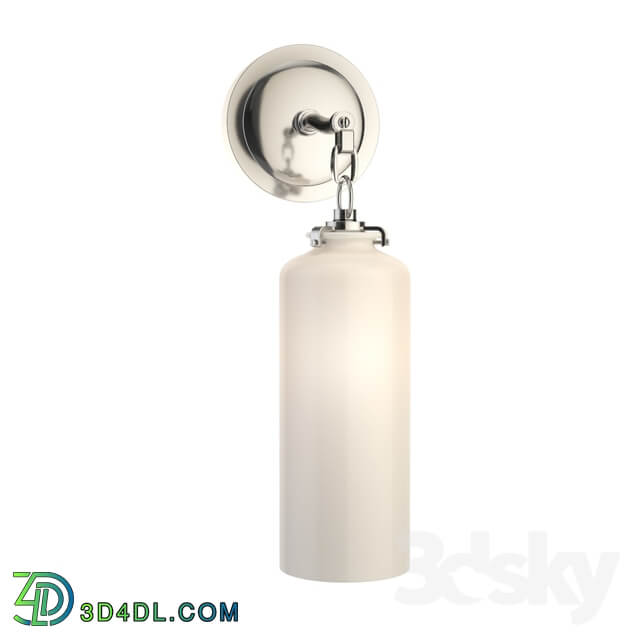 Thomas OBrien Katie 1 Light 5 inch Polished Nickel Decorative Wall Light in White Glass