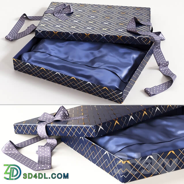 Open gift box with ribbon