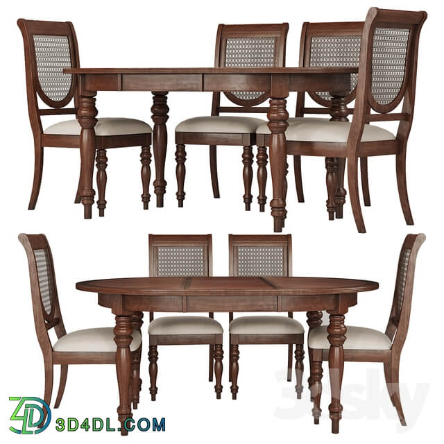 Table Chair Dining Group LIFESTYLE Table and Chairs VICTORIA TOBACCO 02 