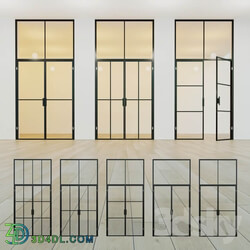 Glass partition. A door. sixteen 
