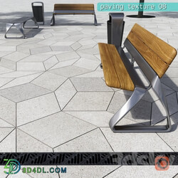 Paving rombic HR street furniture 08 3D Models 