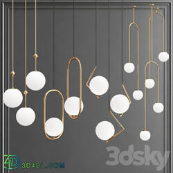 Collection fo Pendant Lights 8 Pendant light 3D Models 