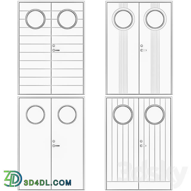 Metal fire doors 3D Models