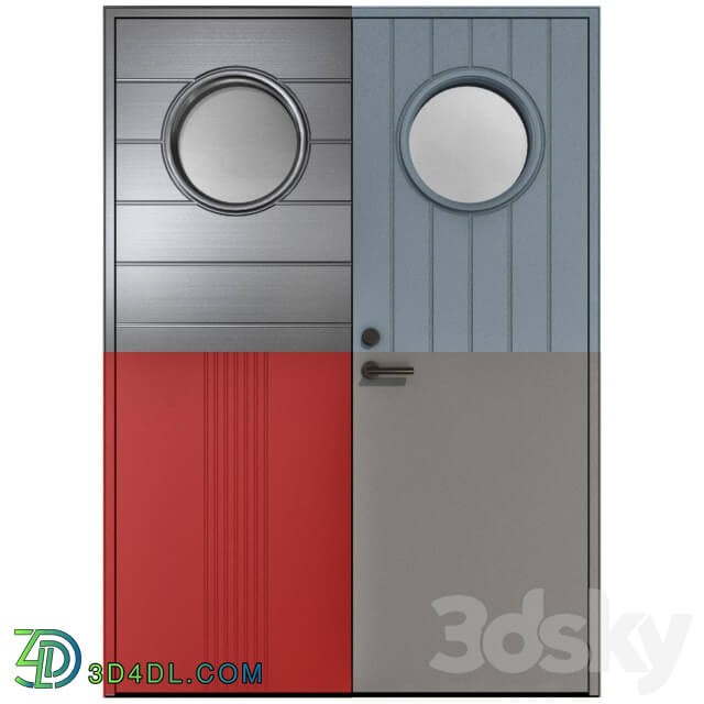 Metal fire doors 3D Models