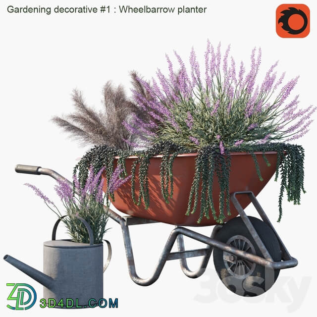 Gardening decorative 1 Wheelbarrow planter